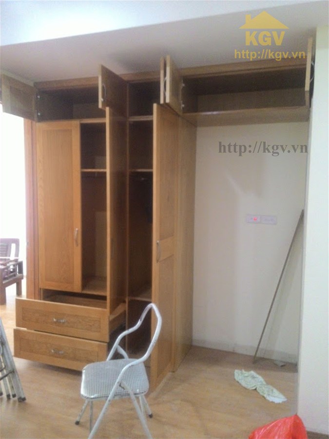thiết kế và sản xuất tủ áo gỗ Sồi 